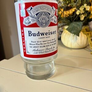 Budweiser craft glass, 32 oz, barware collectible, vintage Breweriana man cave
